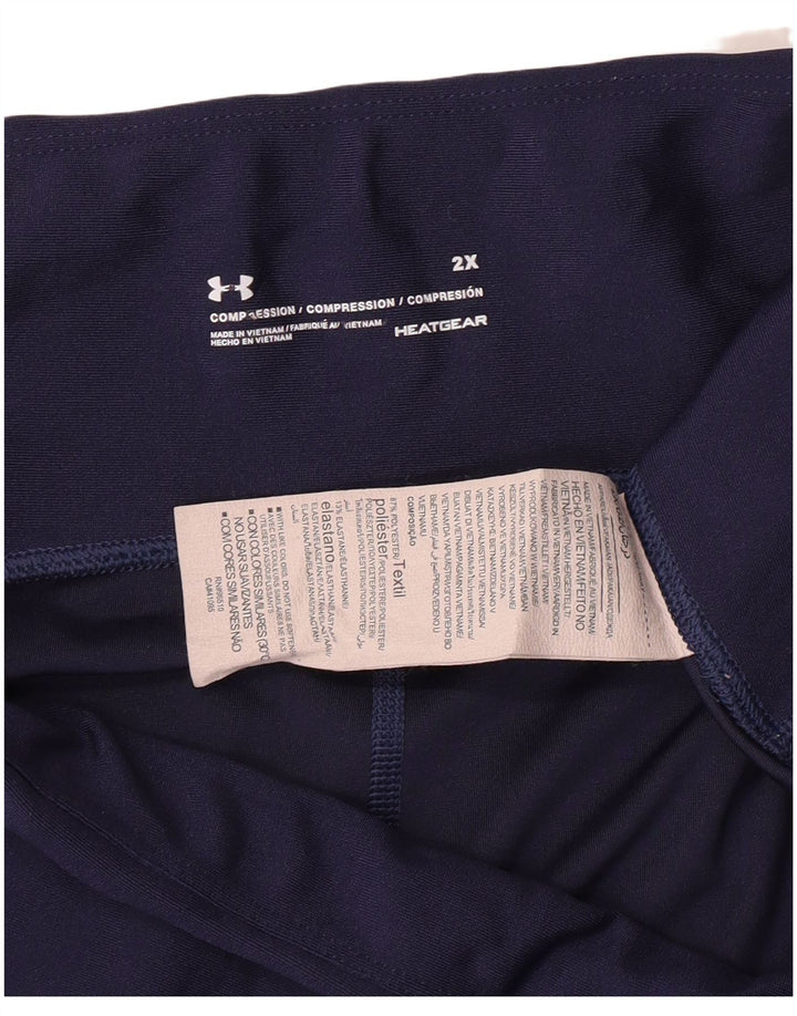Женские компрессионные леггинсы-капри Under Armour, Великобритания 20, 2XL, темно-синие, спортивные