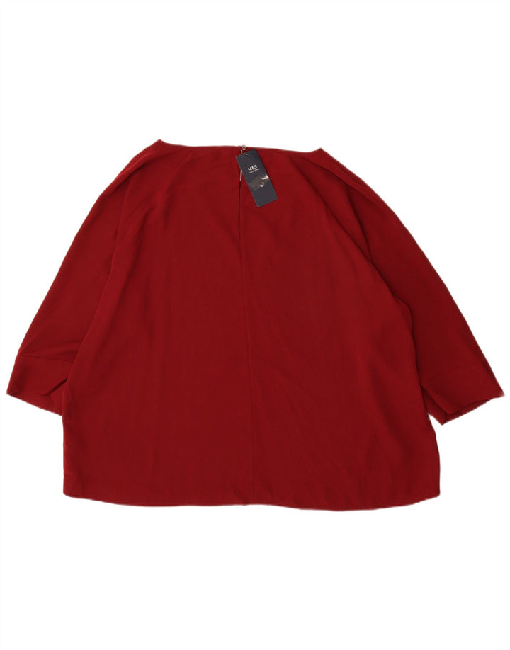 Женская блузка с рукавом 3/4 Marks & Spencer UK 22 2XL бордовый полиэстер