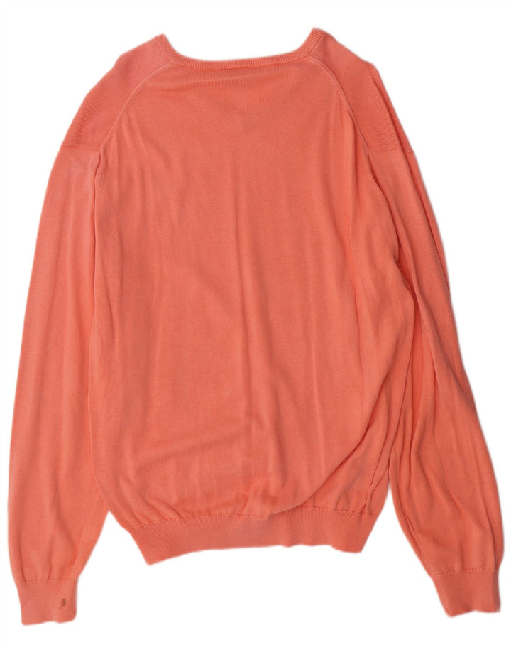 LACOSTE Мужской джемпер с v-образным вырезом, размер 4, средний оранжевый