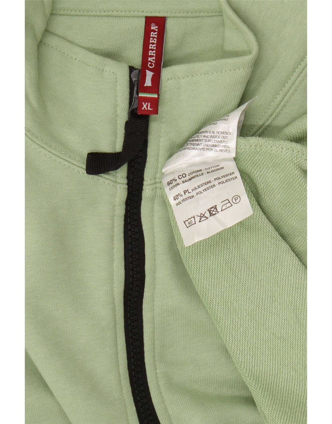Мужской свитшот с воротником на молнии Carrera XL, зеленый хлопок