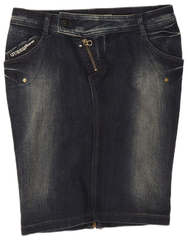 Guess Женская джинсовая юбка среднего размера W29 Темно-синяя, хлопок