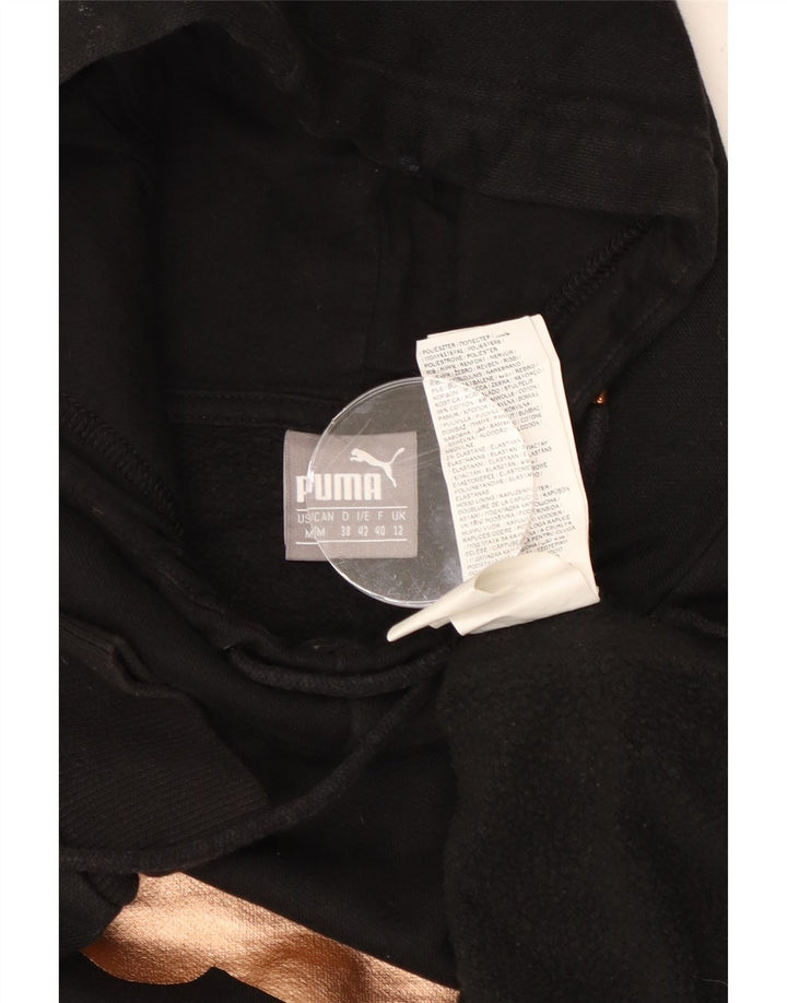 Женский укороченный джемпер с капюшоном PUMA большого размера UK 12, средний черный