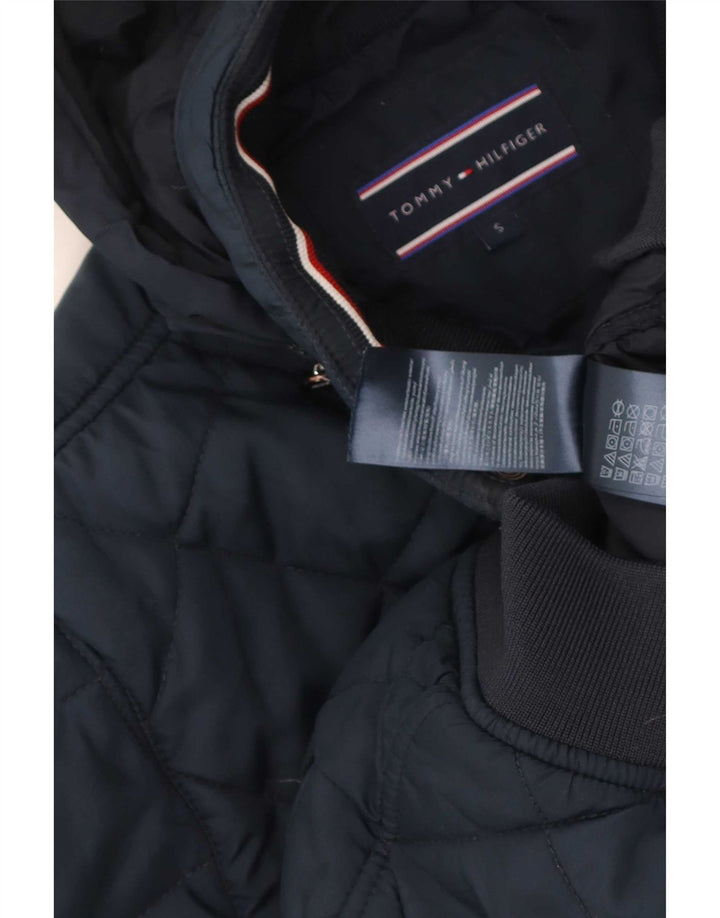 Мужская стеганая куртка с капюшоном Tommy Hilfiger UK 36, маленькая, темно-синяя, полиэстер