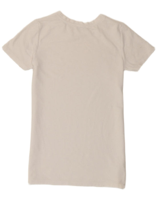 Женская футболка Zara Top UK 10, маленькая, белый хлопок