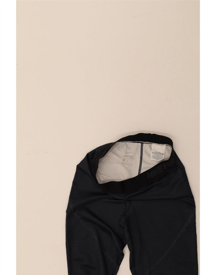 NIKE Womens Leggings UK 12 Medium  Navy Blue Colourblock Polyester Vintage Nike and Second-Hand Nike from Messina Hembry 