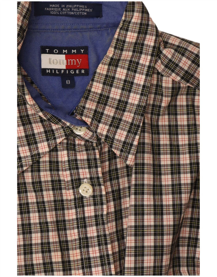 TOMMY HILFIGER Женская рубашка US 8, хлопковая клетка среднего серого цвета