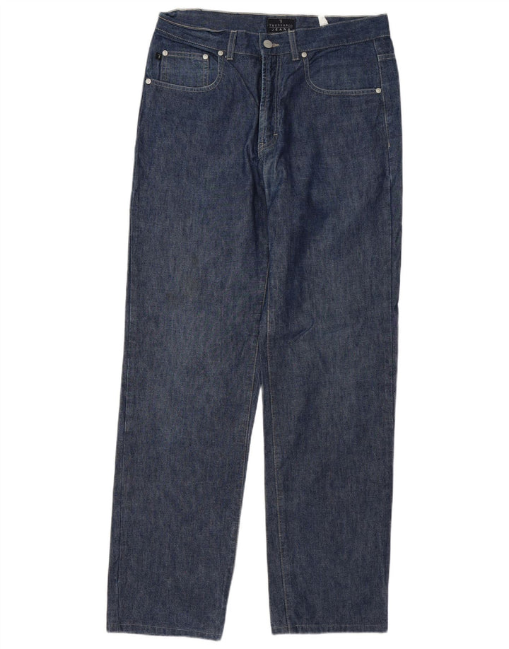 TRUSSARDI Mens Straight Jeans W32 L32 Blue Cotton