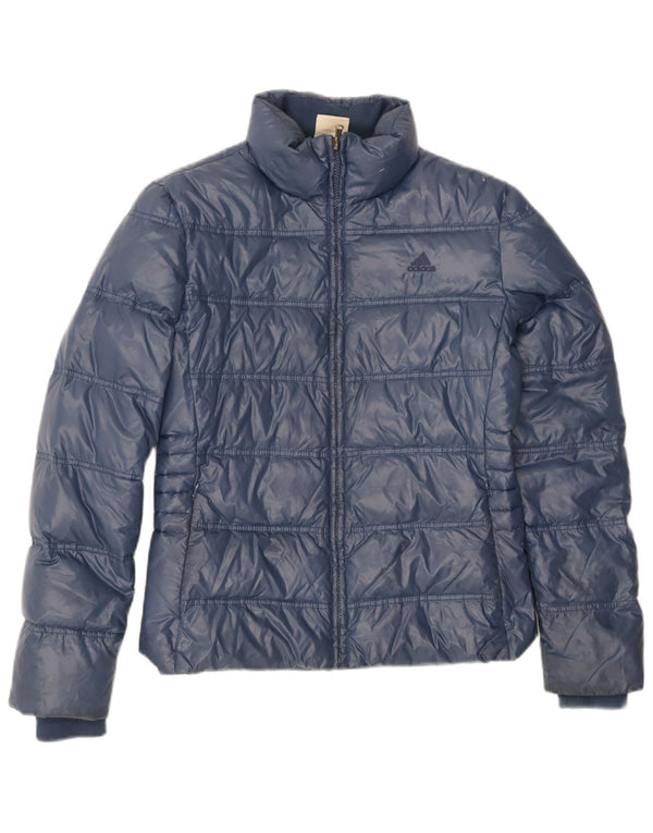 Женская стеганая куртка Adidas UK 12 Medium Navy Blue Полиамид