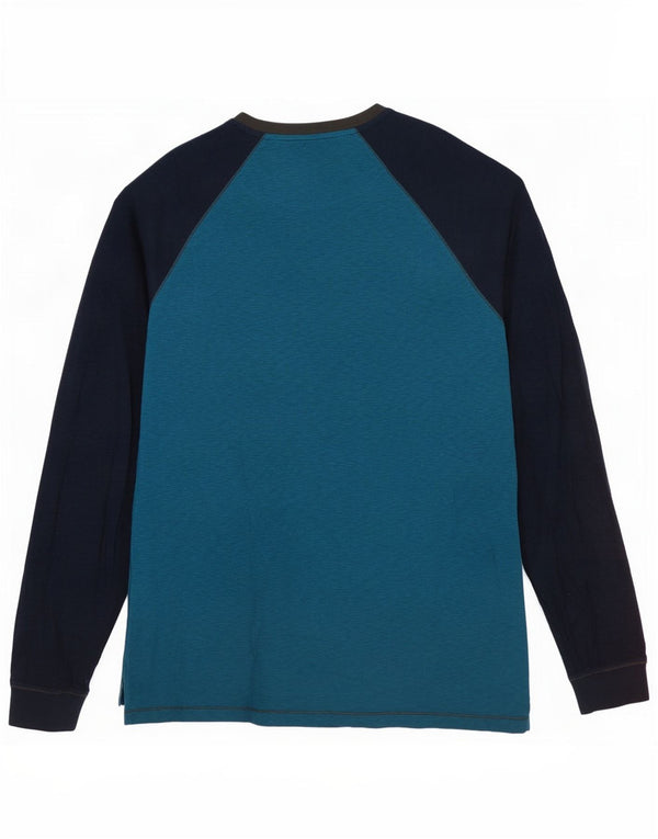 Мужской топ White Stuff с длинным рукавом, большой синий хлопок с цветными блоками