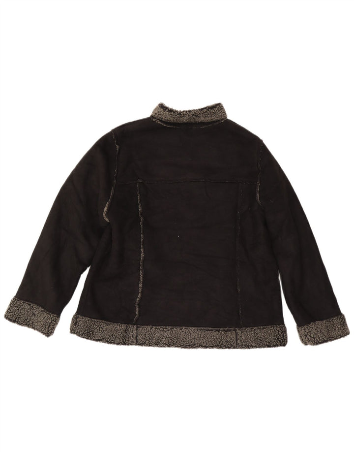 Женская куртка из шерпы Marks & Spencer UK 18 XL, черный полиэстер