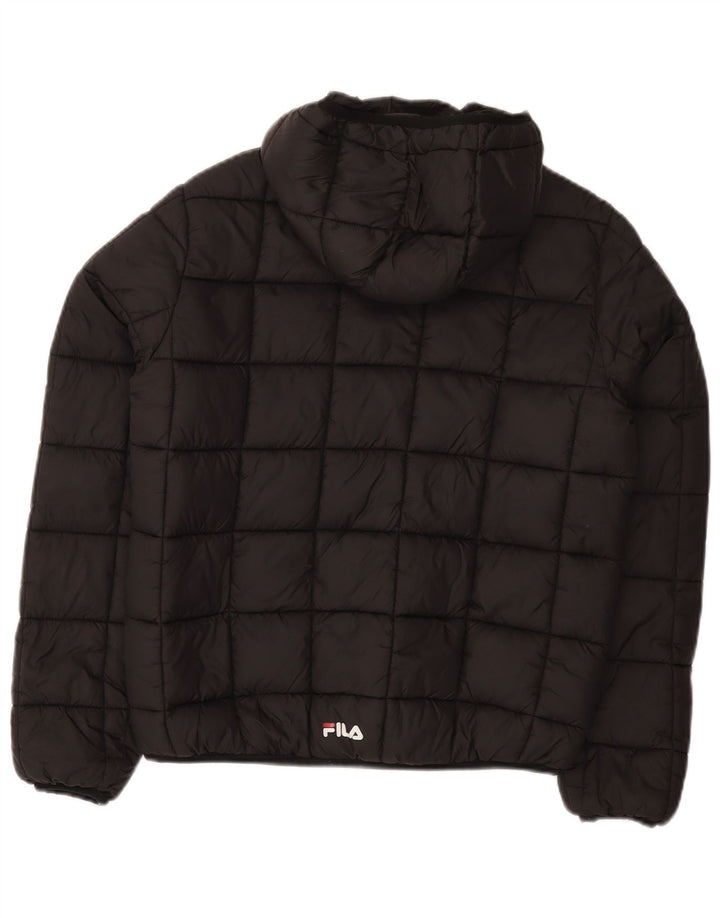 Утепленная куртка Fila для мальчиков с капюшоном 13-14 лет, черная