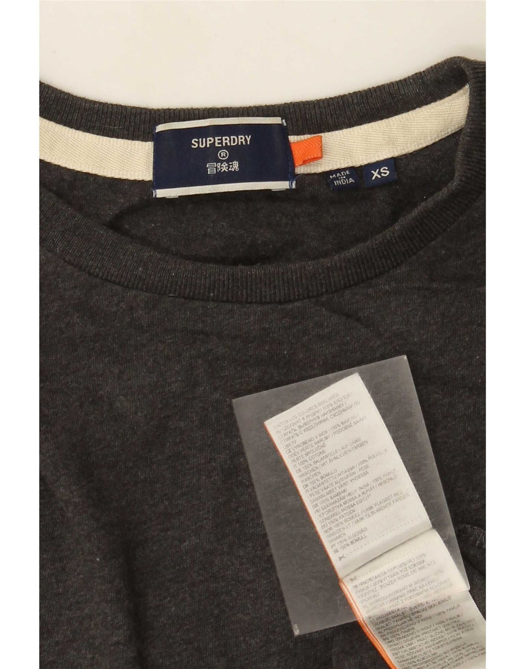 Мужской топ Superdry с длинным рукавом XS, серый хлопок