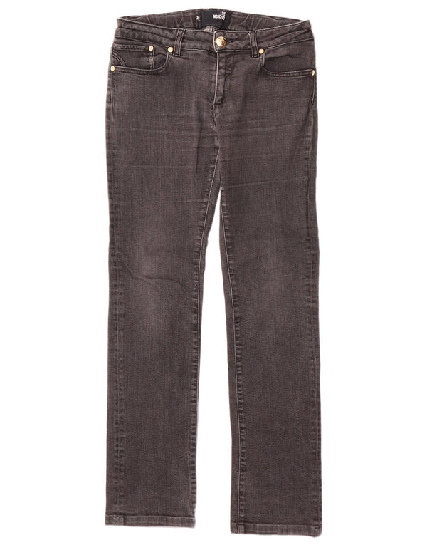 Женские прямые джинсы MOSCHINO W30 L31, черный хлопок