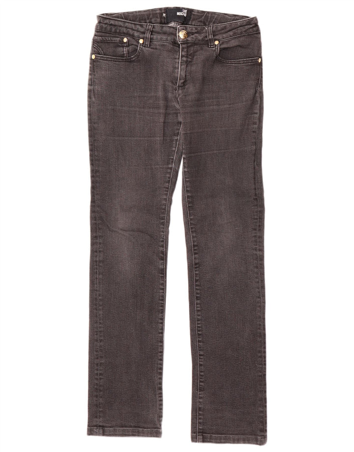 Женские прямые джинсы MOSCHINO W30 L31, черный хлопок