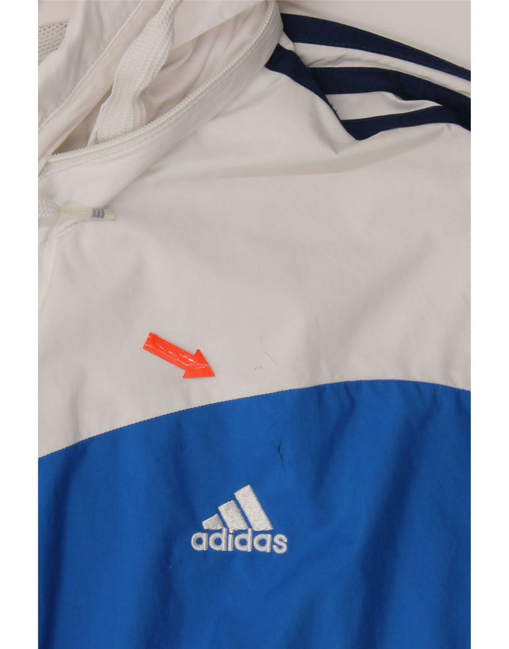 Мужская дождевик Adidas с капюшоном UK 40, большой темно-синий, полиэстер с цветными блоками
