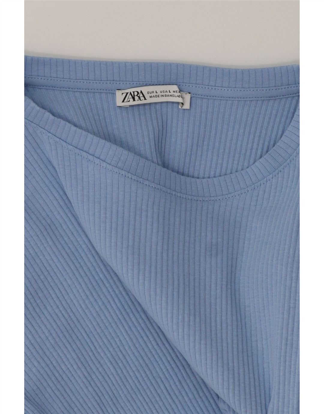 Женская укороченная футболка ZARA UK 14, большая синяя