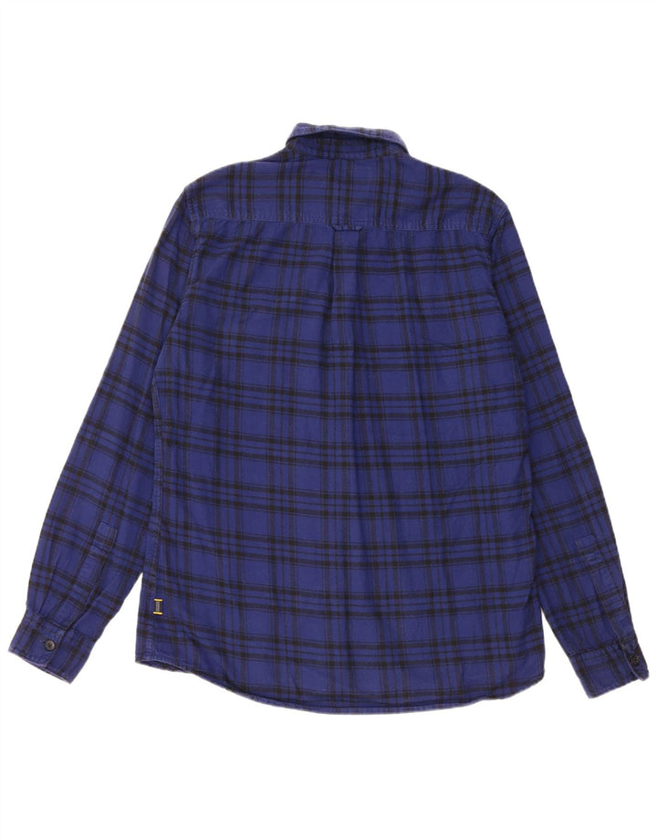 Мужская фланелевая рубашка Barbour, хлопковая синяя клетка среднего размера