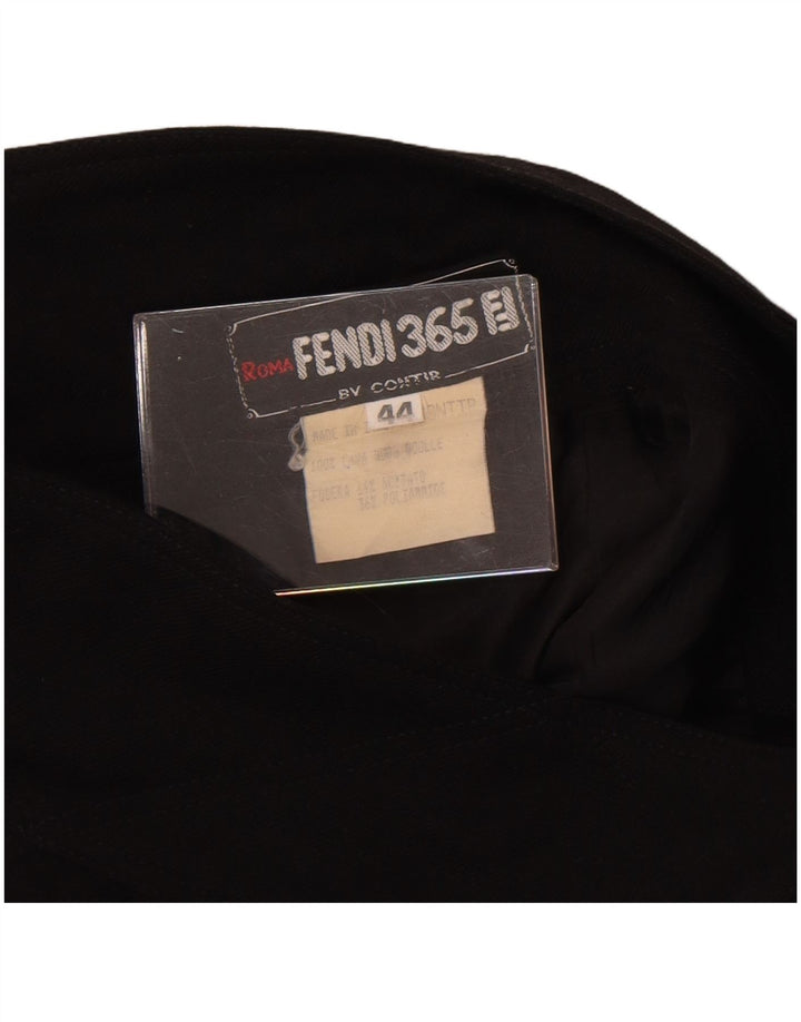 Женская юбка-миди Fendi с высокой талией IT 44 Medium W28 Черная шерсть