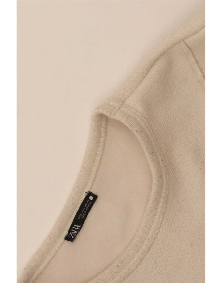 Женский джемпер оверсайз Zara UK 16, большой Off White