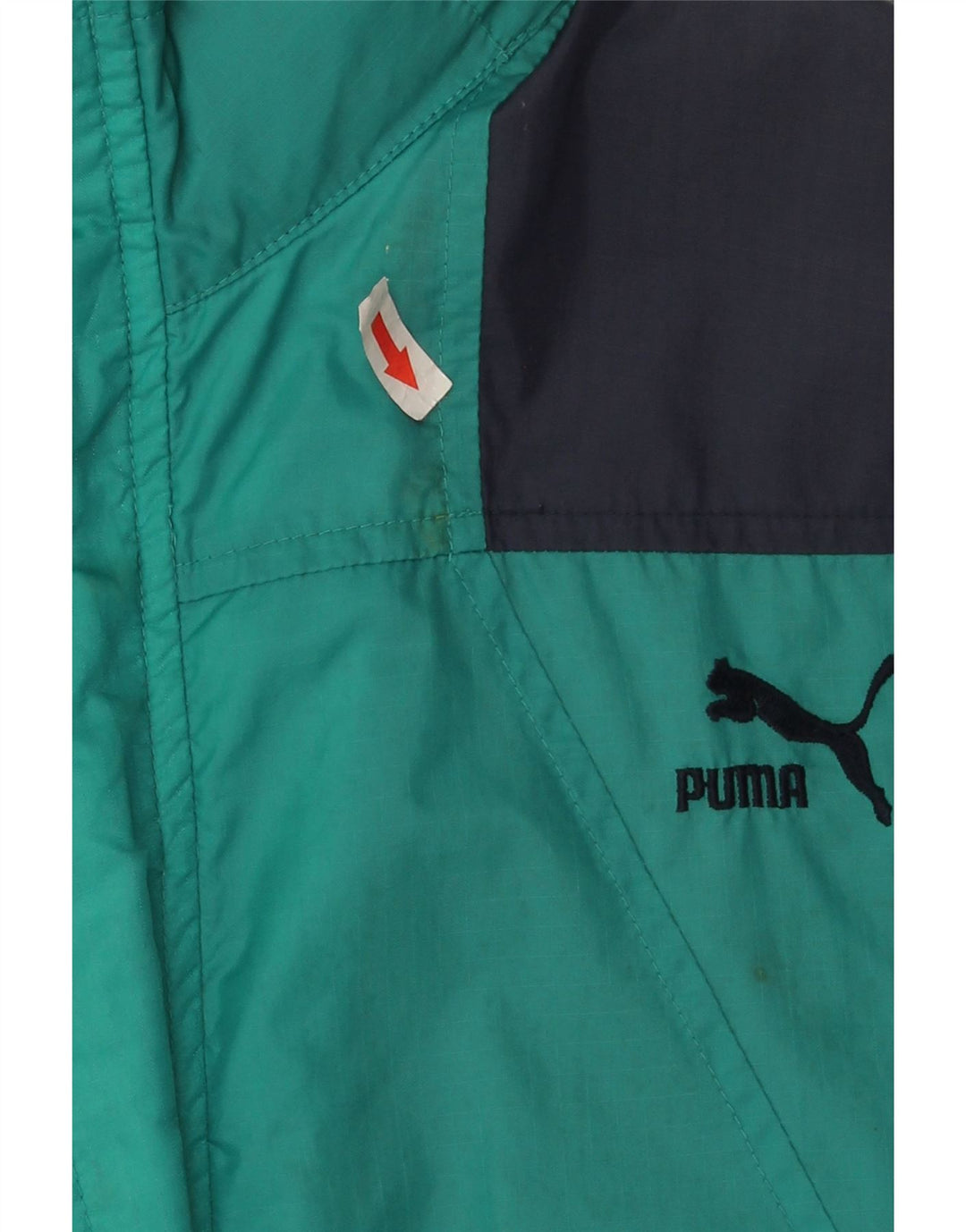 Мужская непромокаемая куртка Puma UK 36, маленькая, бирюзовая, нейлон с цветными блоками