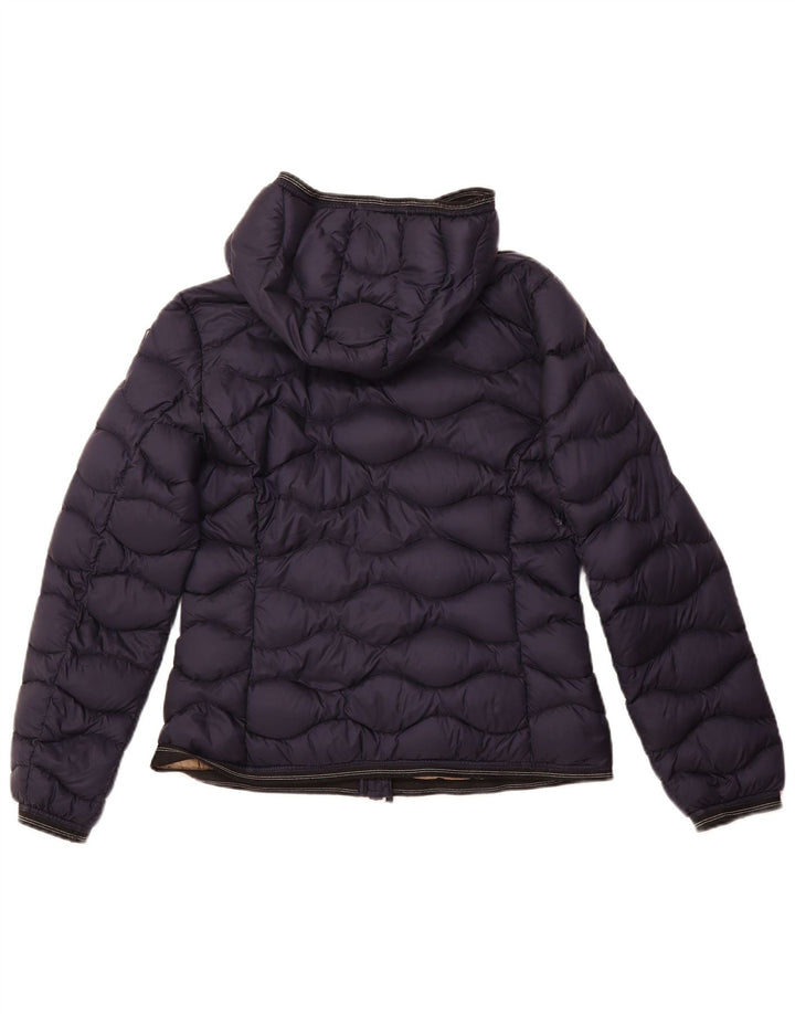 BLAUER Womens Hooded Padded Jacket UK 18 XL Navy Blue Nylon
