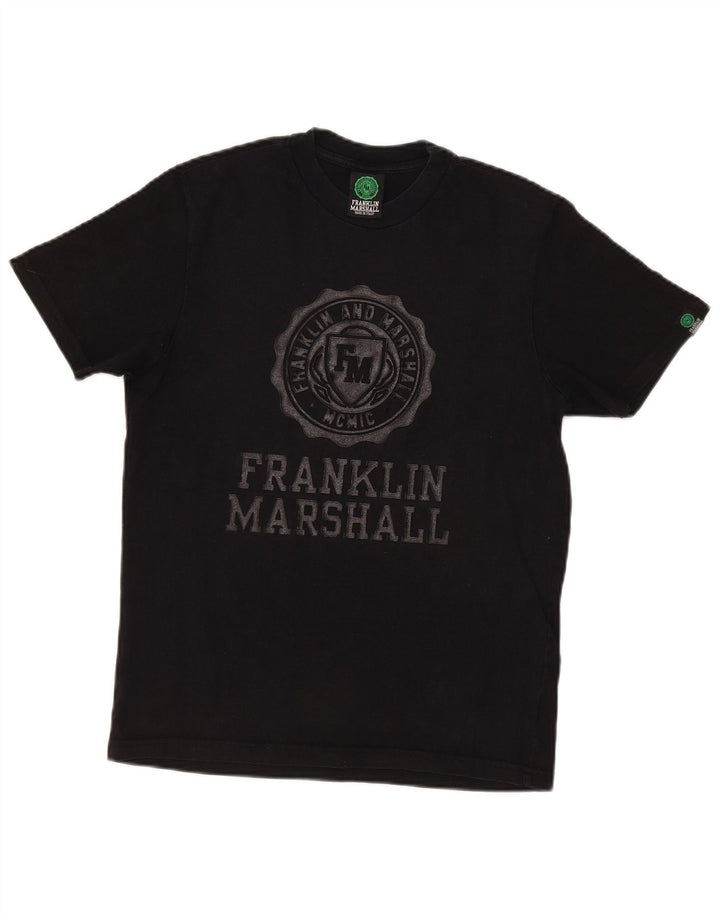 Мужская футболка с рисунком Franklin Marshall, маленькая, черная