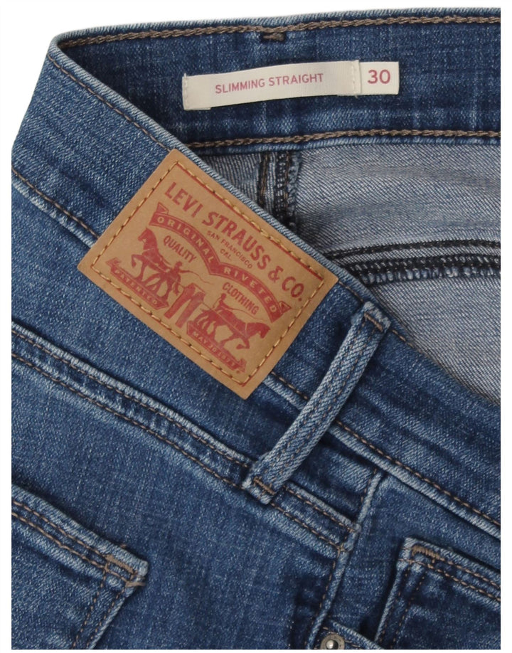Женские прямые джинсы для похудения Levi's W30 L32 синие