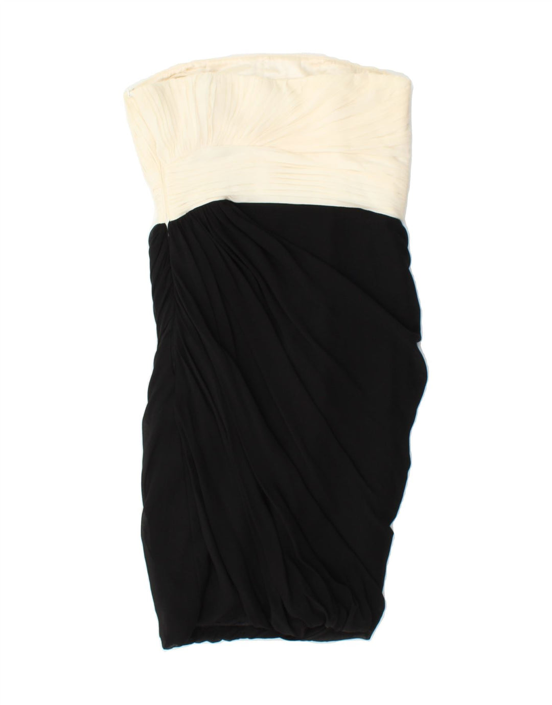 LUISA SPAGNOLI Womens Strapless Dress IT 40 Small Black Colourblock Silk Vintage Luisa Spagnoli and Second-Hand Luisa Spagnoli from Messina Hembry 
