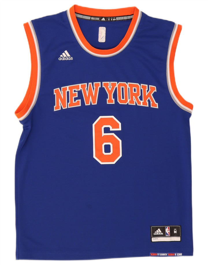 Мужской жилет Adidas New York Knicks с графическим принтом, средний синий полиэстер