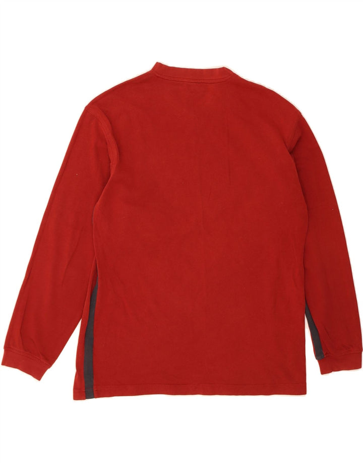 FILA Mens Oversized Top Long Sleeve Small Red Colourblock Cotton Vintage Fila and Second-Hand Fila from Messina Hembry 