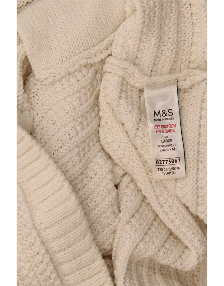 Женский укороченный кардиган Marks & Spencer UK 16, большой Off White