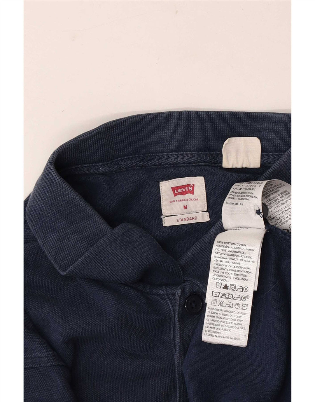 Мужская рубашка поло Levi's Standard, темно-синяя, хлопковая, среднего размера