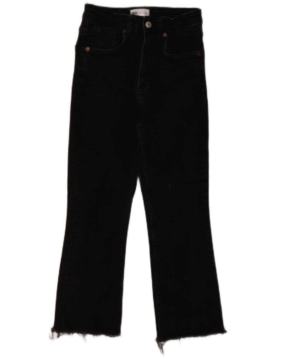 Женские укороченные джинсы ZARA EU 36 XS W26 L23, черный хлопок