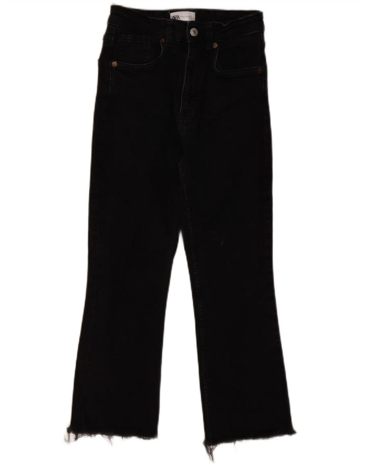 Женские укороченные джинсы ZARA EU 36 XS W26 L23, черный хлопок