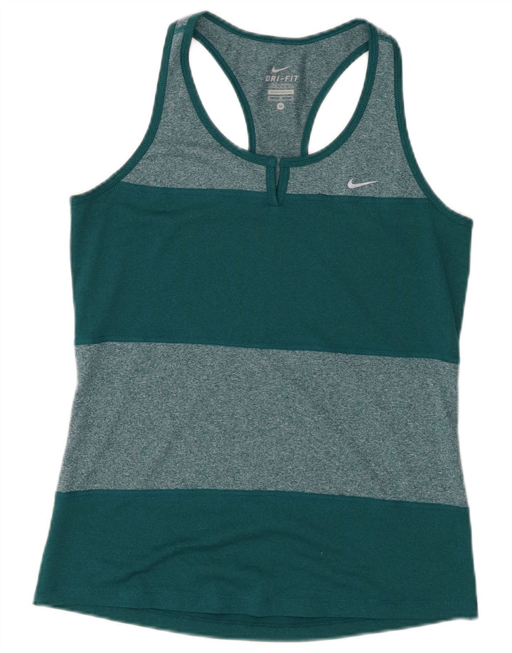 Женский жилет Nike Dri Fit UK 12, средний зеленый полиэстер с цветными блоками