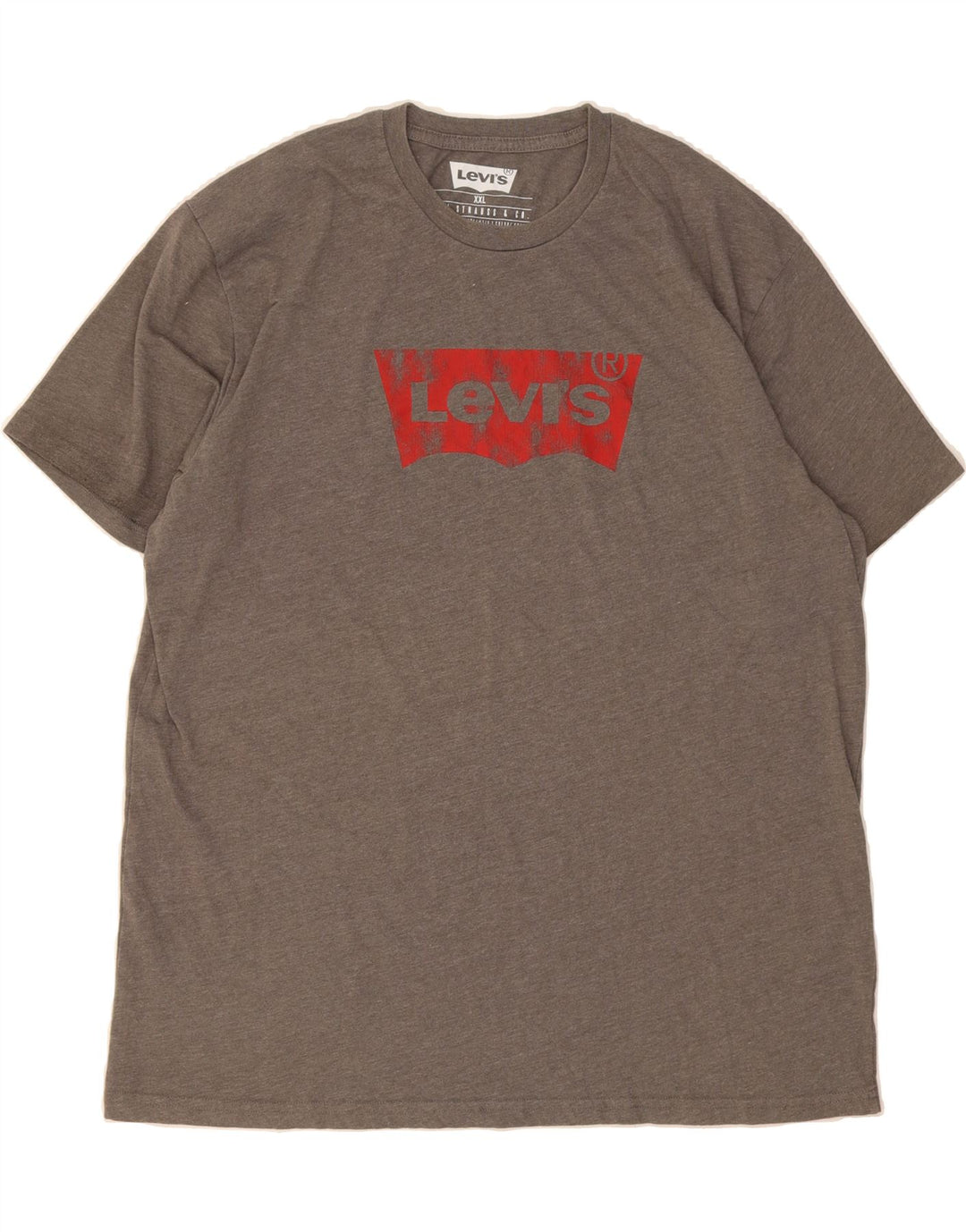 LEVI'S Mens Graphic T-Shirt Top 2XL Grey Cotton Vintage Levi's and Second-Hand Levi's from Messina Hembry 