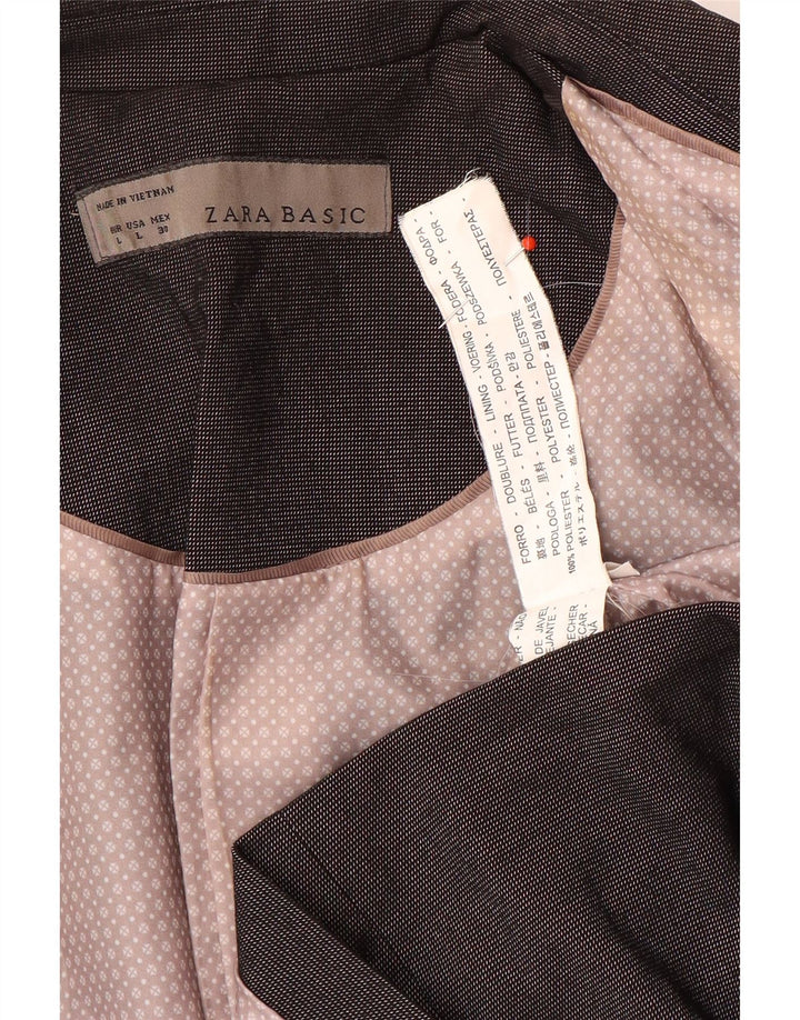 Женский пиджак Zara на 1 пуговице, Великобритания 14, большой серый полиэстер