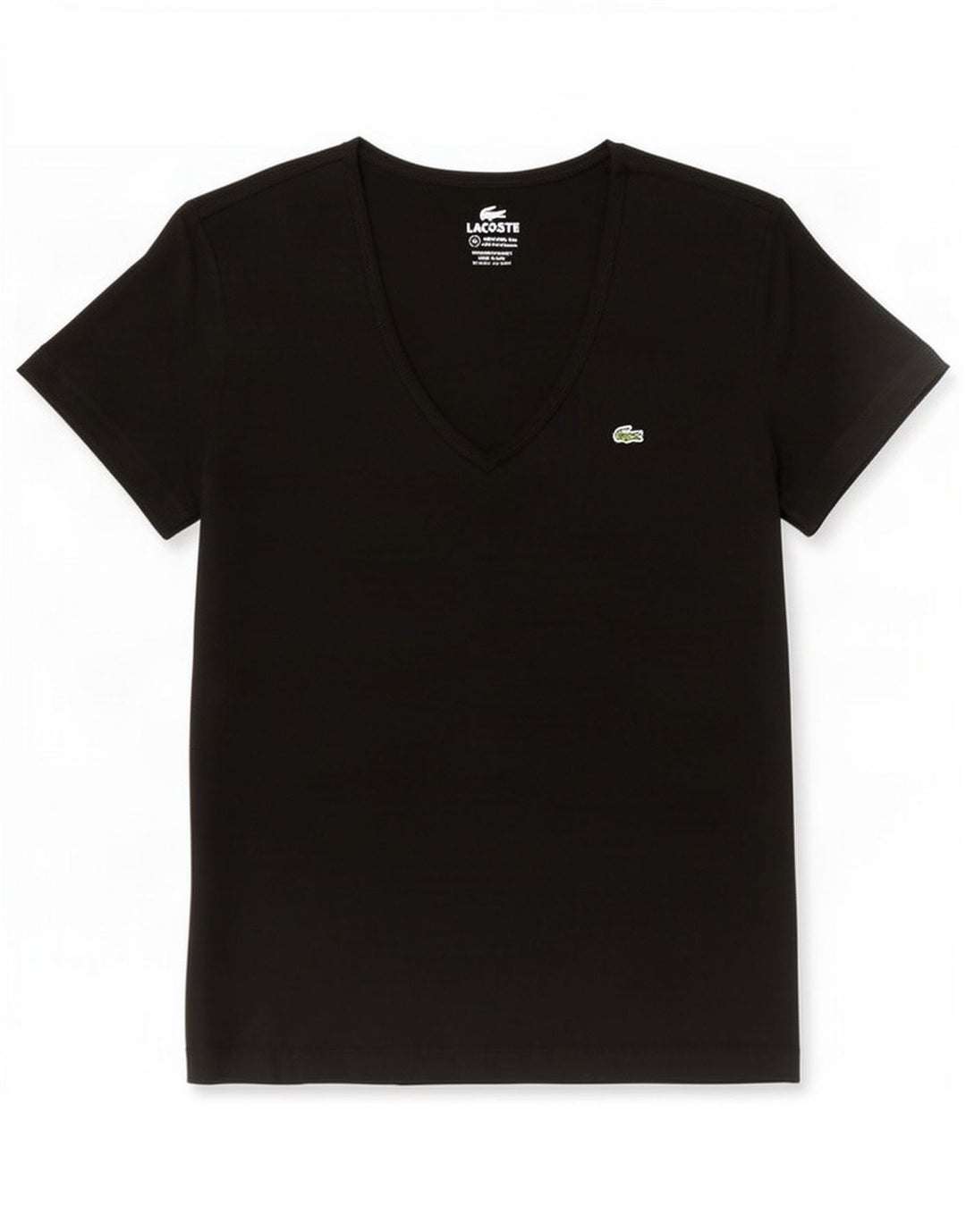 Женская футболка Lacoste, размер 42, большая, черная, хлопок