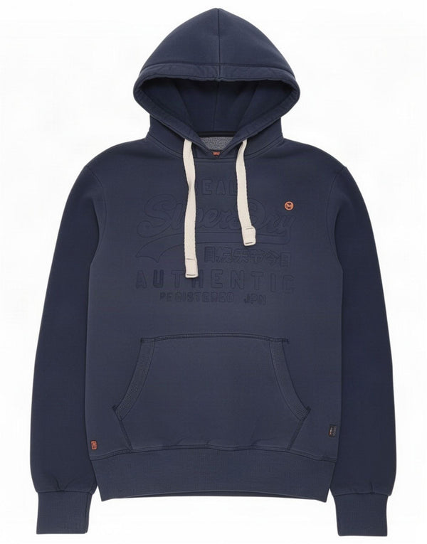 Superdry Mens Graphic Hoodie Jumper Small Navy Blue Cotton