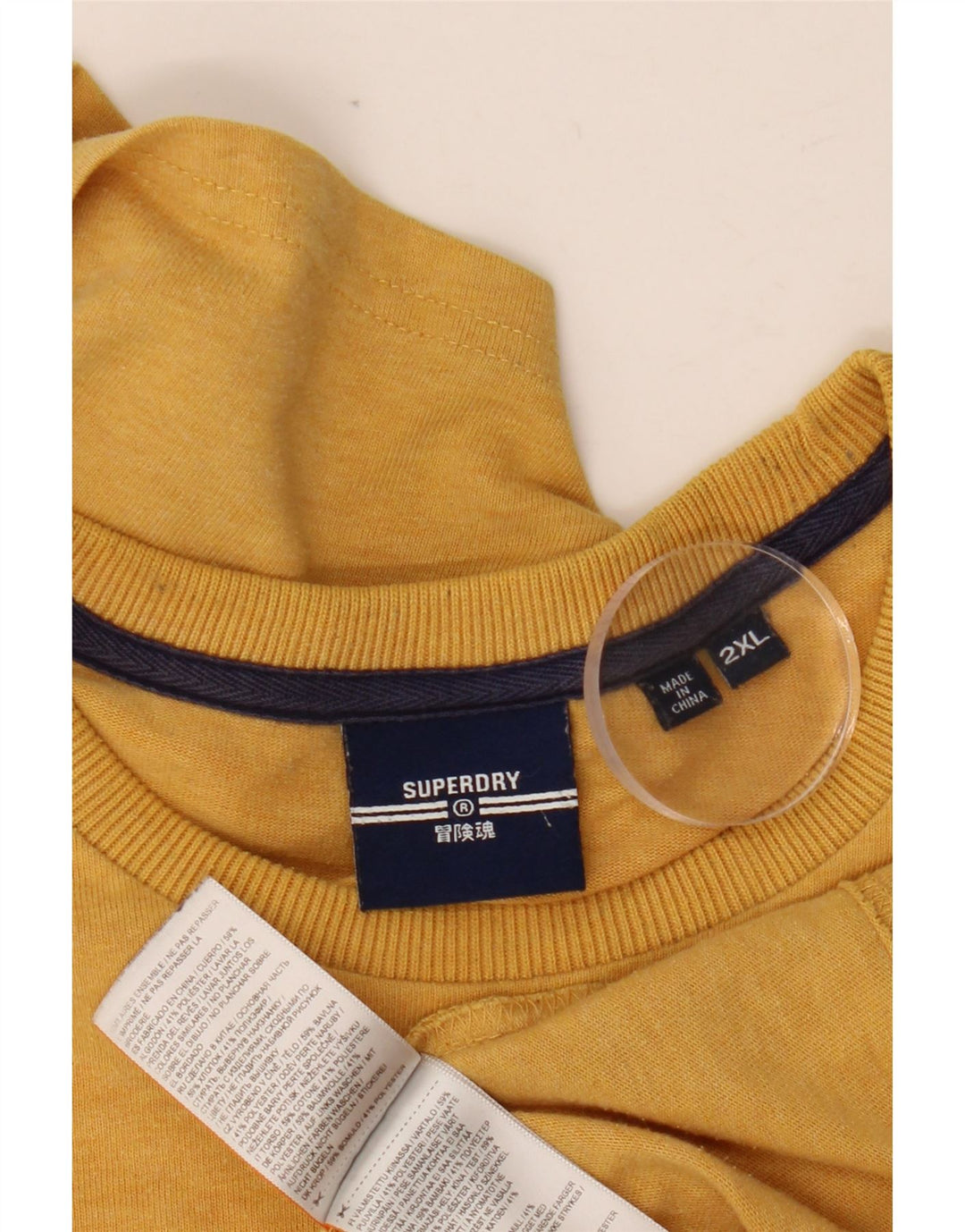 SUPERDRY Мужская футболка с рисунком Топ 2XL Желтый хлопок