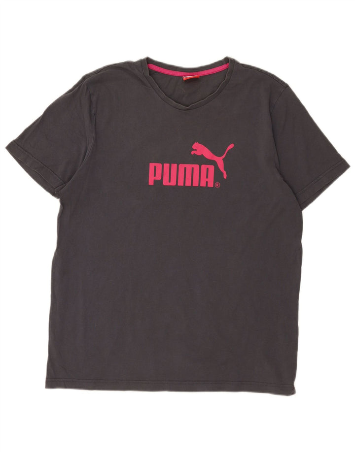 Мужская футболка с рисунком Puma, большой серый хлопок