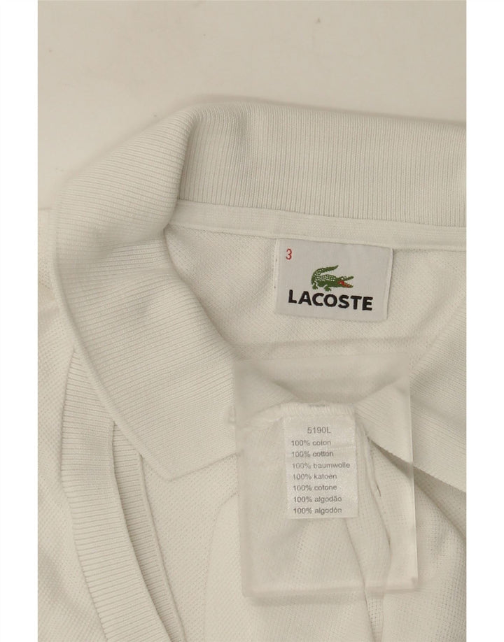 Мужская рубашка-поло LACOSTE, размер 3, маленькая, белый хлопок