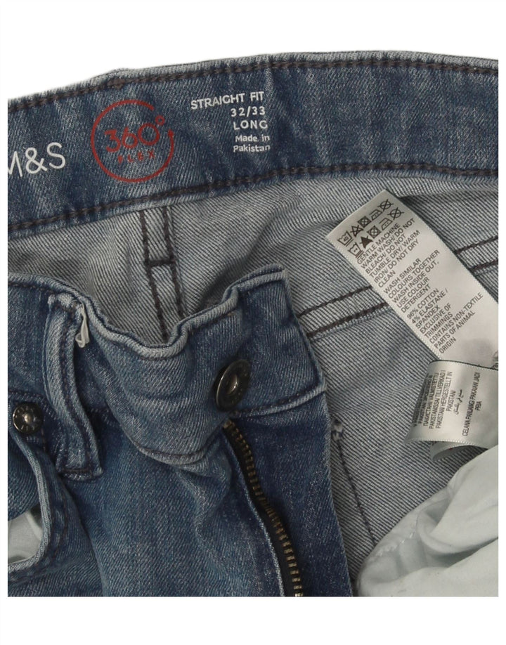 Мужские прямые джинсы Marks & Spencer W32 L33 синие, хлопок