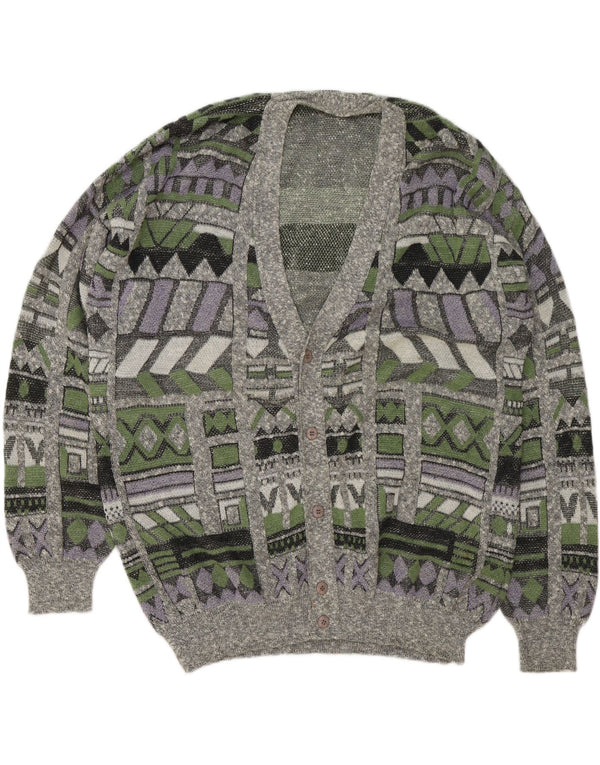 Мужской свитер-кардиган VINTAGE 2XL Разноцветный с геометрическим узором