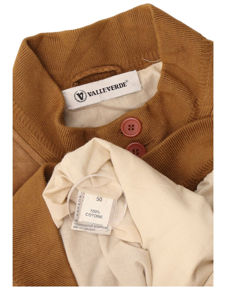 Мужской замшевый бомбер Valle Verde IT 50, большой, коричневый кожаный