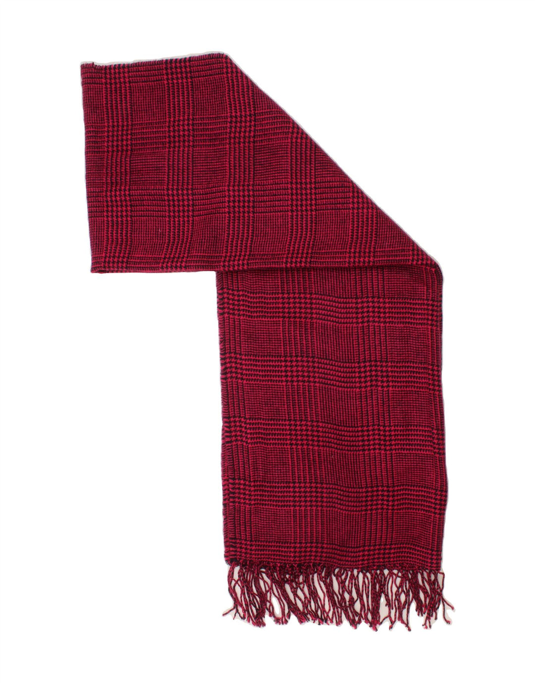 SUPERDRY Womens Rectangle Scarf One Size Pink Houndstooth Acrylic Vintage Superdry and Second-Hand Superdry from Messina Hembry 