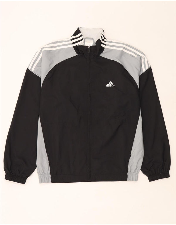 Мужская спортивная куртка свободного кроя ADIDAS UK 34 XS, черная с цветными блоками