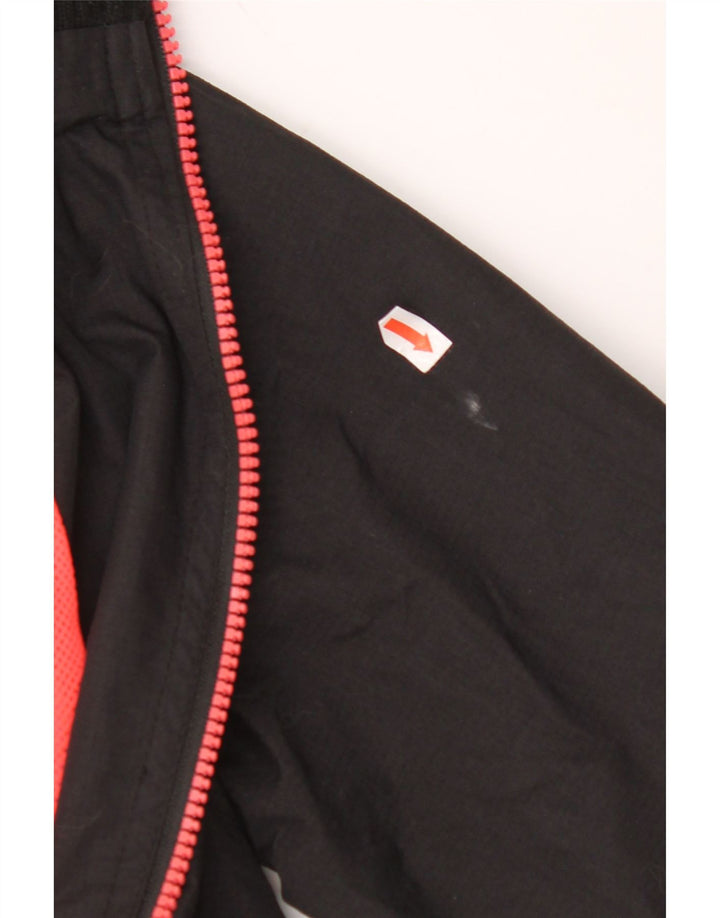 SUPERDRY Женская ветровка с капюшоном с графическим рисунком UK 10, маленькая, черный нейлон