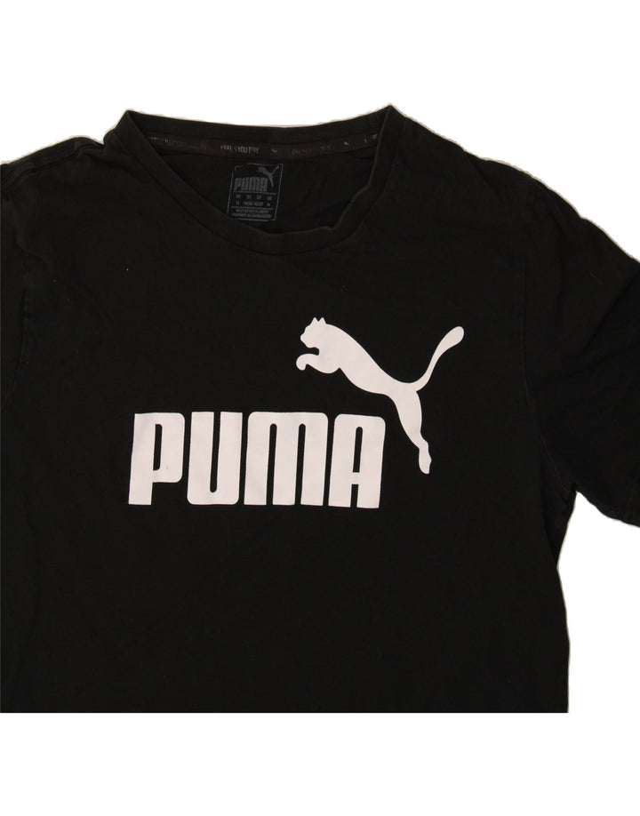PUMA Mens Graphic T-Shirt Top Medium Black Cotton Vintage Puma and Second-Hand Puma from Messina Hembry 