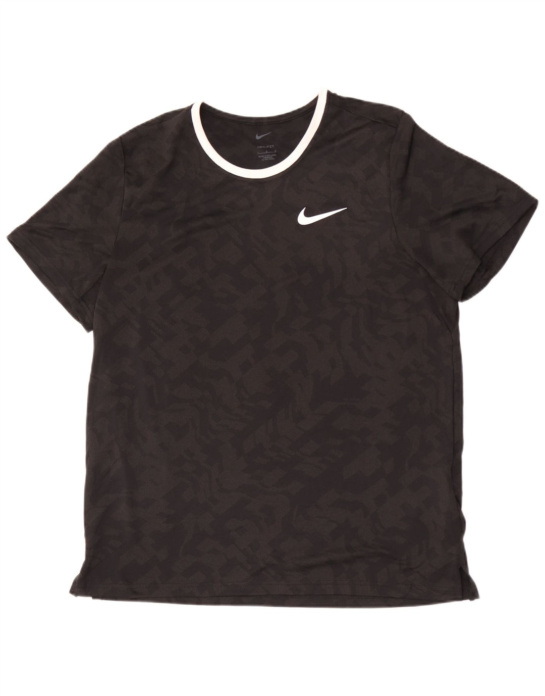 Мужская футболка Nike Dri Fit, большой черный камуфляжный полиэстер